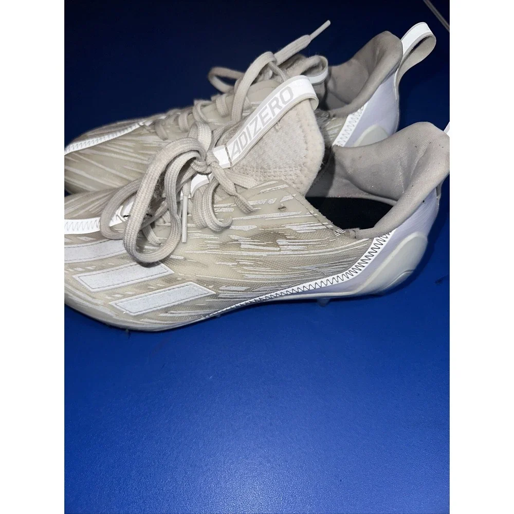 Adidas ADIZERO 12.0 Football Cleats Triple White GX5413 Men's Size 7.  Looks NEW